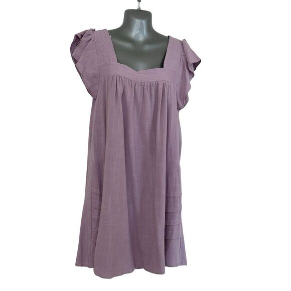 Umgee Women's Pink Puff Sleeve Mini Dress Size S Summer Casual - Picture 2 of 9